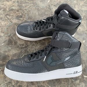 Nike Air Force 1 High Hi Snake Skin Basketball Shoes 386161-006 Smoke Gray